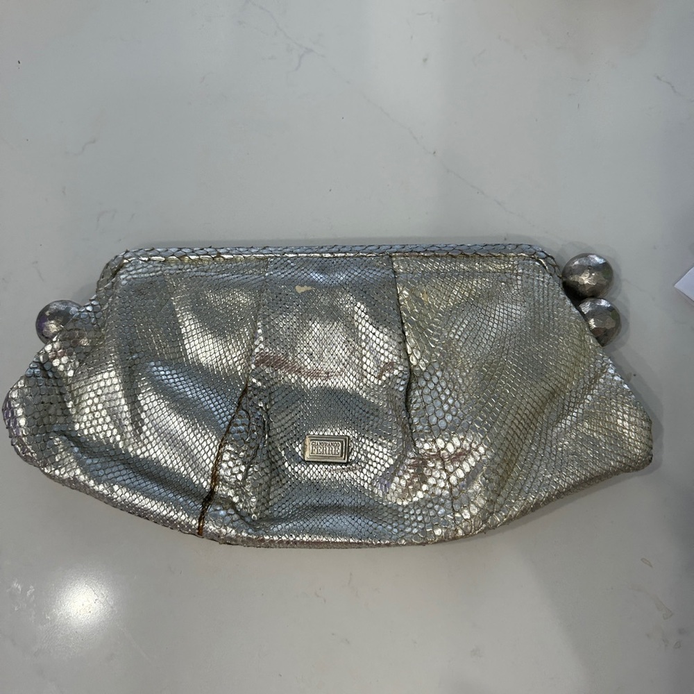 Gianfanco Ferre  gold natural origin skin  Clutch Purse